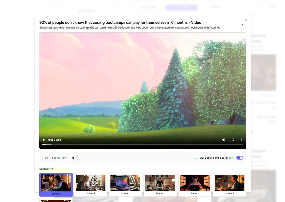 Automated Video Creation Interface - Story Flow AI Professional Video Generation Tools